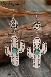 Western Cactus Earrings One-Size / Picture Color