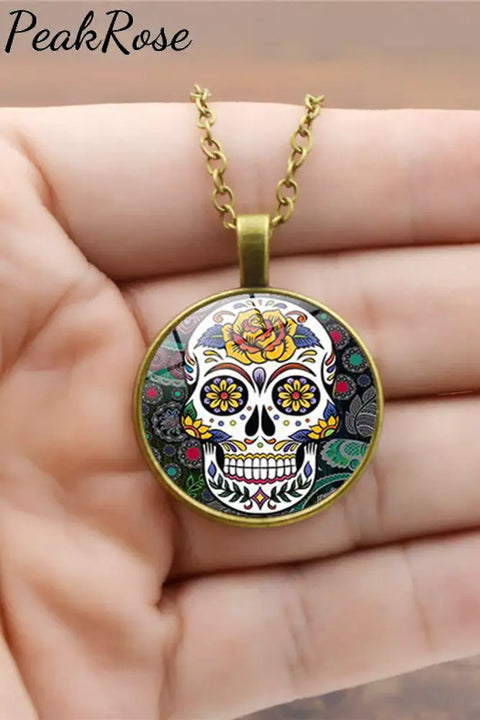 Western Cinco De Mayo Skull Necklace