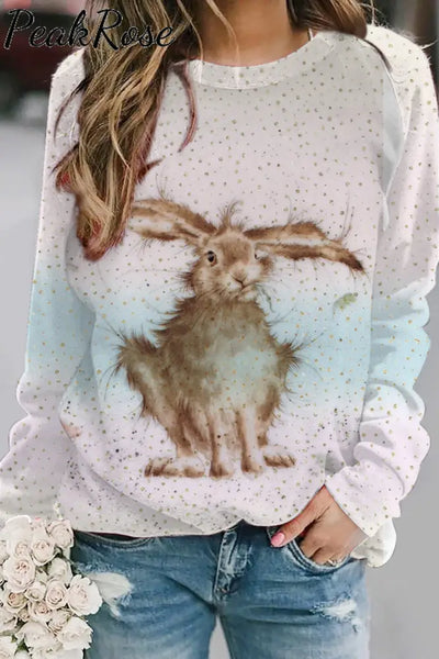 Wet Brown Rabbit In The Rain Sweatshirt S / Ombre