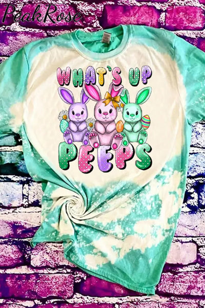 What’s Up Easter Day Bunnies Eggs Round Neck Short Sleeve T-Shirt