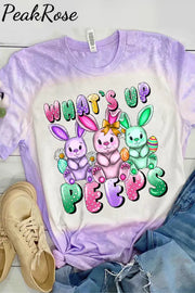 What’s Up Easter Day Bunnies Eggs Round Neck Short Sleeve T-Shirt