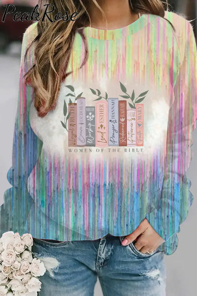 Women Of The Bible Christian Print Sweatshirt