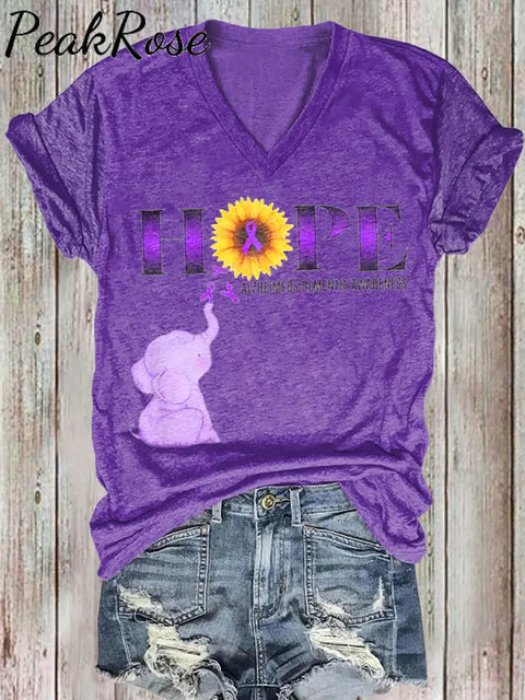 Women’s Alzheimer’s Awareness Printed Cotton T-Shirt As Picture / S