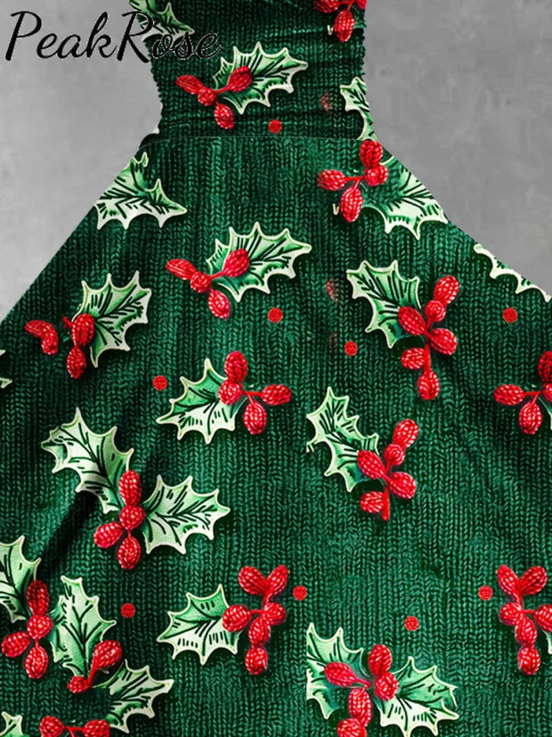 Women’s Christmas Fruit Art Print Maxi Dress