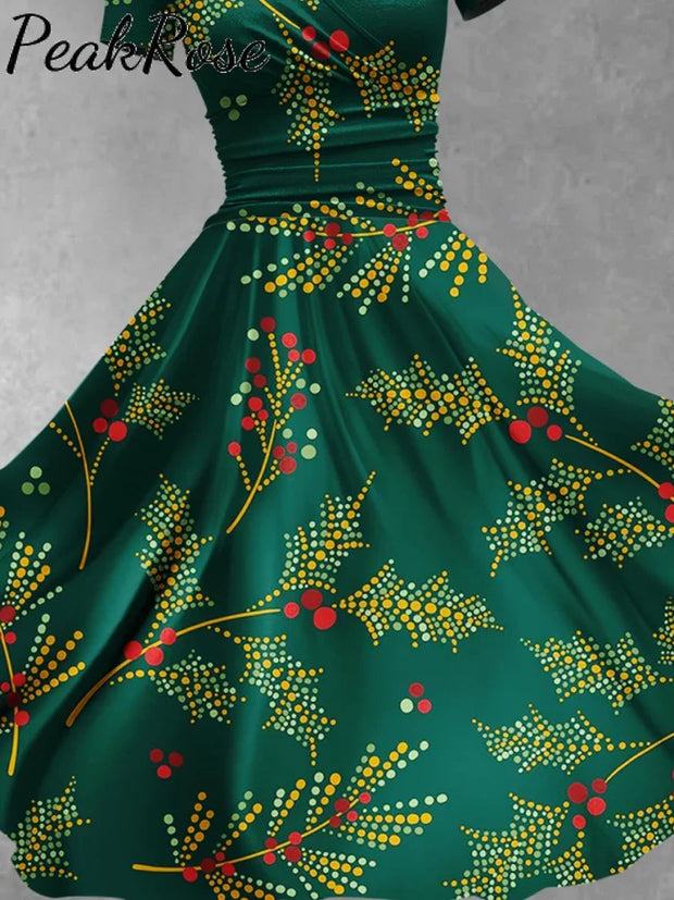 Women’s Christmas Fruit Art Print Maxi Dress