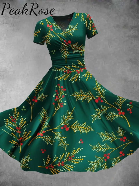 Women’s Christmas Fruit Art Print Maxi Dress Muilticolor / S