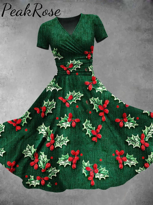 Women’s Christmas Fruit Art Print Maxi Dress Muilticolor / S