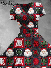 Women’s Christmas Gift Santa Claus Print Design Maxi Dress Christmas