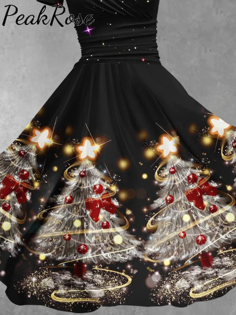 Women’s Christmas Gifts Shiny Tree Design Maxi Dress