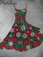 Women’s Christmas Season Print Two-Piece Dress