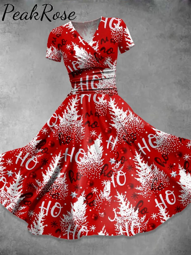 Women’s Christmas Tree Print Casual Dress