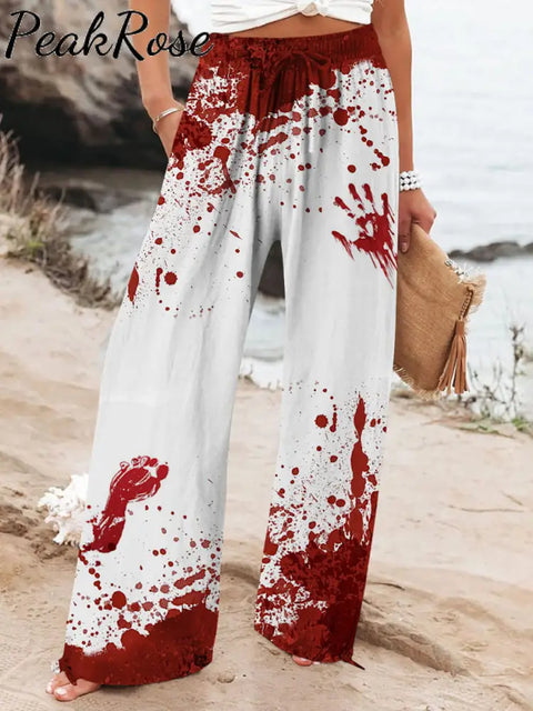 Women’s Halloween Art Print Trousers As Pic / S Hot Sell