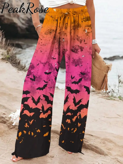 Women’s Halloween Art Print Trousers S / As Pic Hot Sell