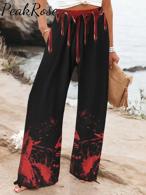 Women’s Halloween Art Print Trousers S / As Pic Hot Sell