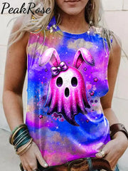 Women’s Halloween Spooky Art Illustration Print Casual Tank Top