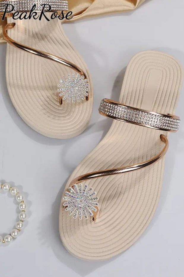 Women’s Set-Toe Beach Rhinestone Flip Flops Slippers