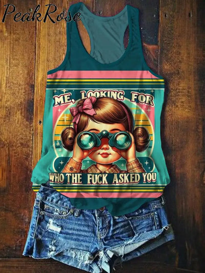 Women’s Vintage Little Miss Me Looking For Who The Fuck Asked You Print Tank Top / S Hot Sell