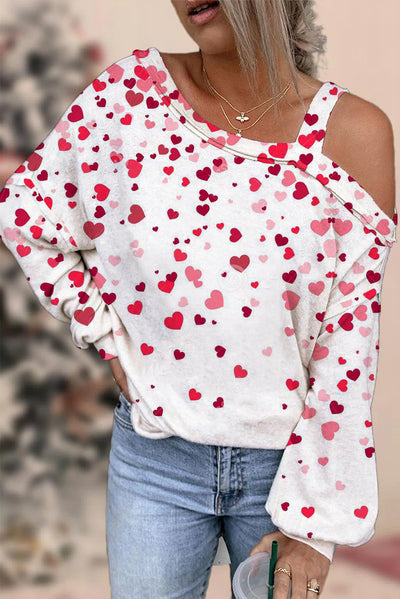 Love Heart Off-shoulder Blouse