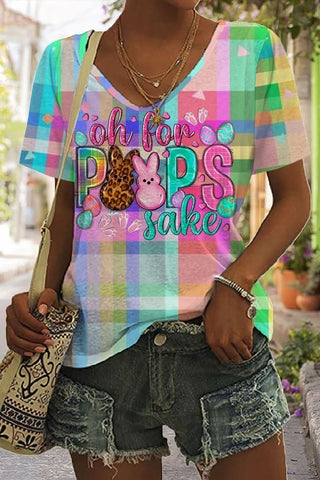 Oh For Peeps Sake Easter Day Bunnies V Neck T-shirt