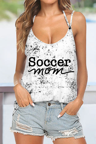 Soccer Mom Print Halter Top