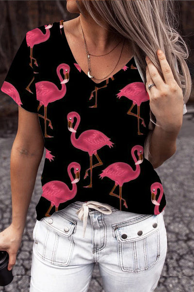 Pink Flamingos Black T-Shirt