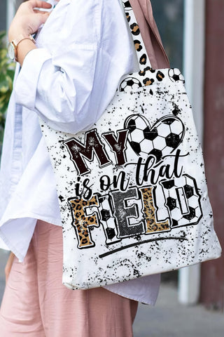 My Heart Is On That Field Print Tote Bag