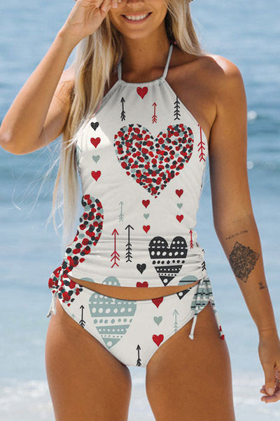 Love Heart Pattern Bikini Swimsuit