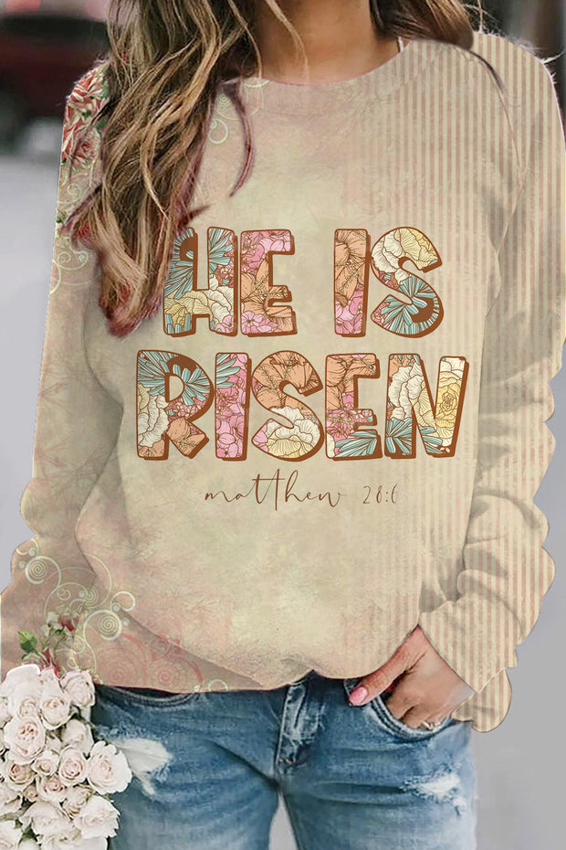 Vintage He Is Risen Floral Mother Sweatshirt