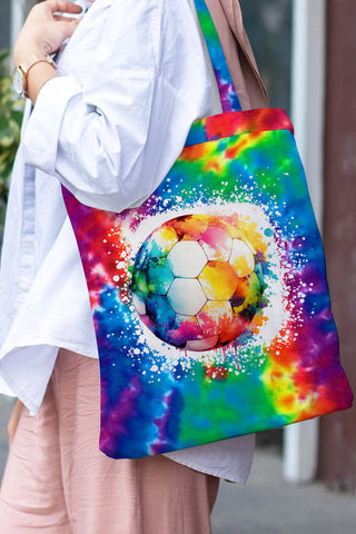 Soccer Tie Dye Print Tote Bag