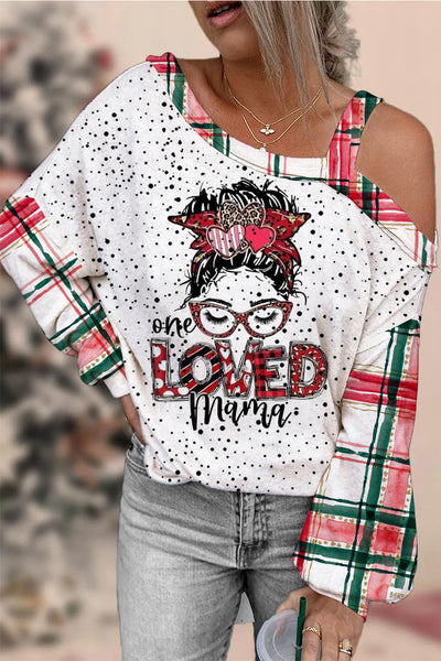 One Loved Mama Plaid Blouse