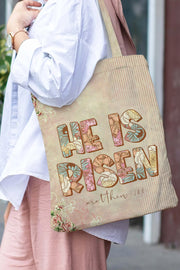 Vintage He Is Risen Floral Mother Tote Bag