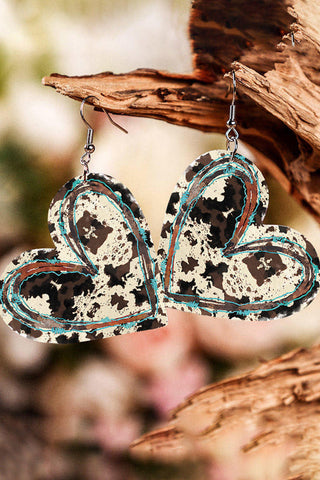 Western Heart Turquoise Earrings