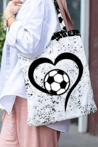 Love Soccer Print Tote Bag