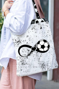 Soccer Heart Print Tote Bag