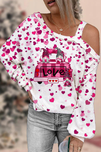 Valentine's Day Love Gnome Off-shoulder Blouse