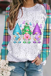 Spring Gnome Plaid Sweatshirt