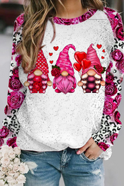 Cute Gnomies Red Rose Leopard Pattern Sweatshirt