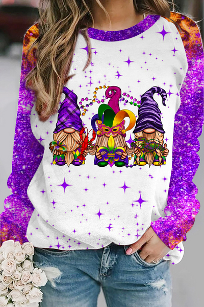 Mardi Gras Gnomies Celebrate Sweatshirt