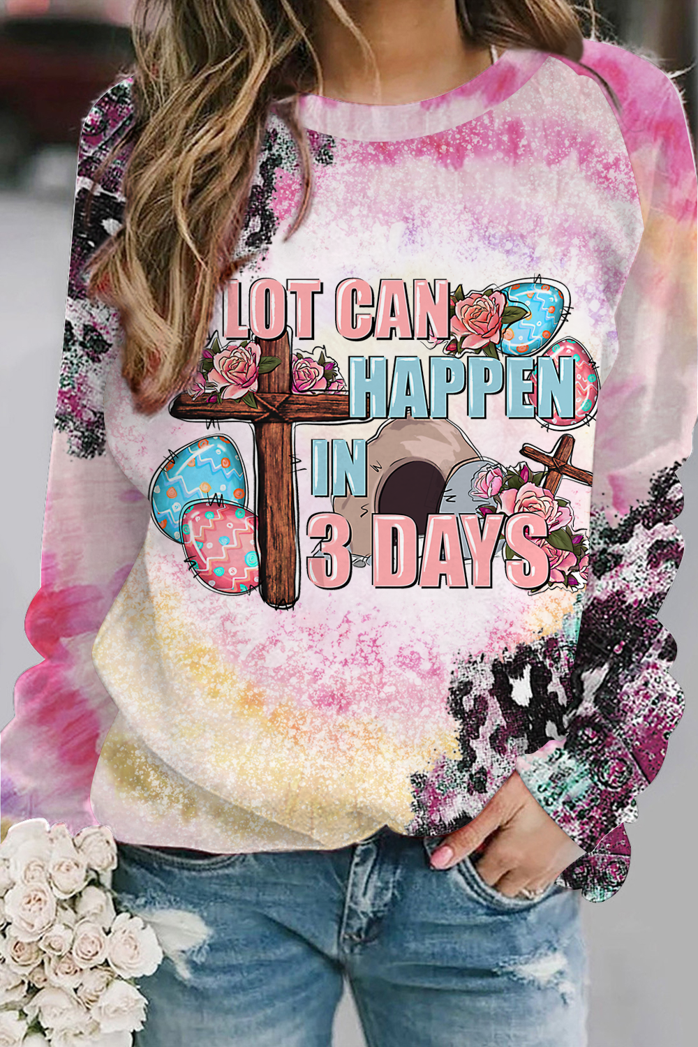 A Lot Can Happen In 3 Days Printed Sweatshirt