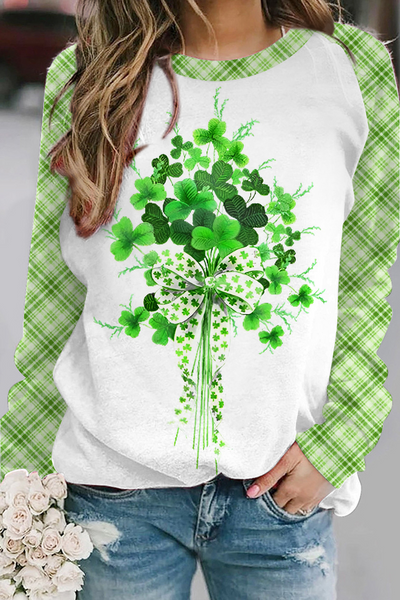 Luck of Spring Garden Shamrock Bouquet Sweatshirt