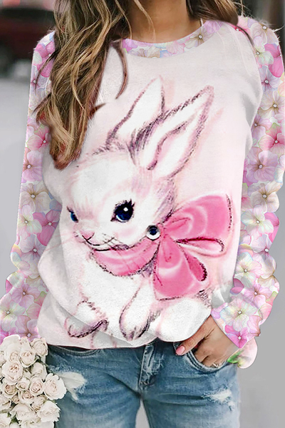 Easter Bunny Thinking Of You At Easter Printed Sweatshirt