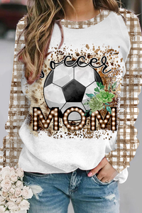 Retro Soccer Mom Tie Dye Check Print Sweatshirt