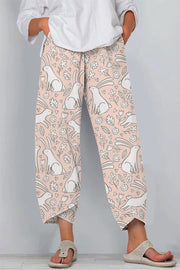 Happy Easter Spring Bunnies Printed Casual Pants