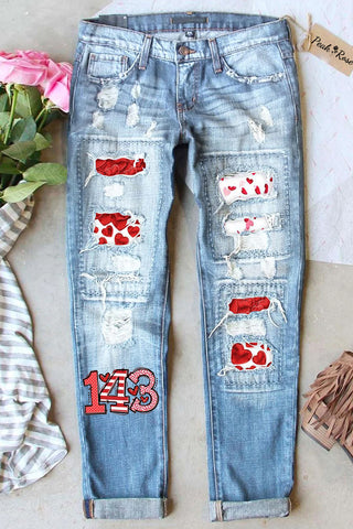 One Two Three Love Ripped Jeans