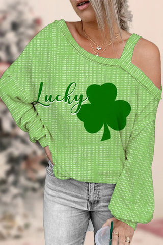 St. Patrick's Day Lucky Off-shoulder Blouse