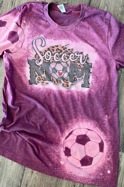 Soccer Mom Print Round Neck Short Sleeve T-shirt