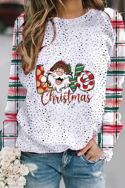 Kariertes Weihnachtsliebes-Sweatshirt