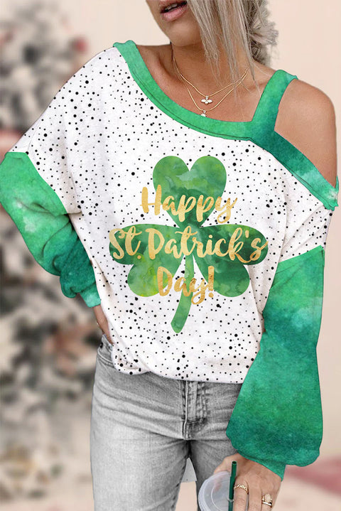 St. Patrick's Day Off-shoulder Blouse