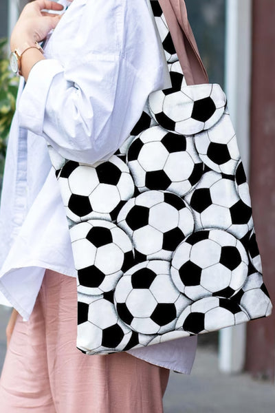 Soccer Balls Print Tote Bag
