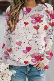 Pink Love Heart Balloons Sweatshirt